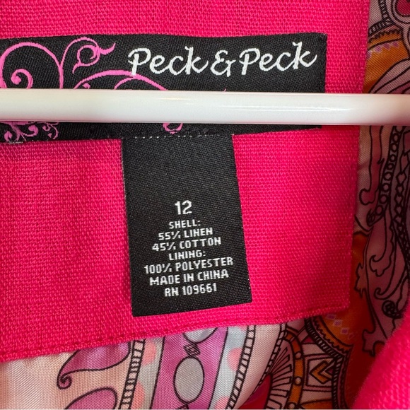 Peck & Peck Linen Blend Lightweight Summer Pink Blazer - Picture 7 of 16